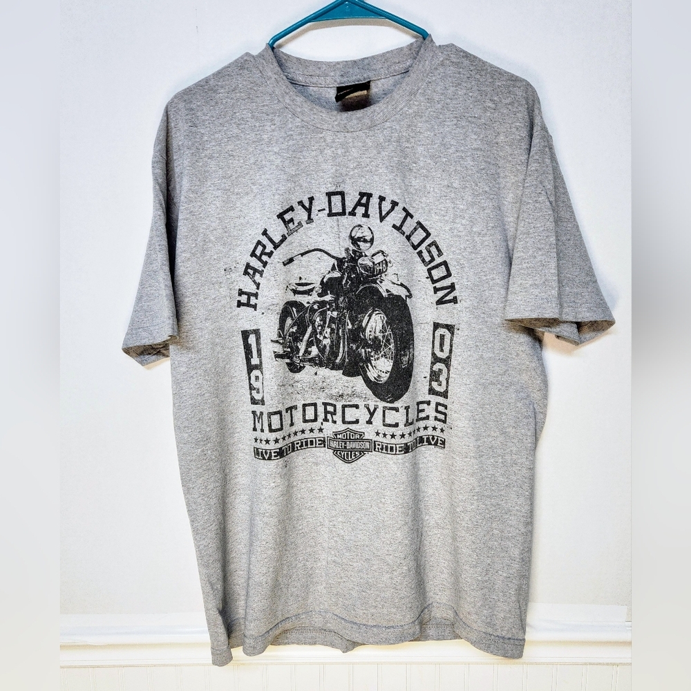 Harley Davidson Harley Heaven Melbourne Australia Mens Large Gray Tee Vtg 0099